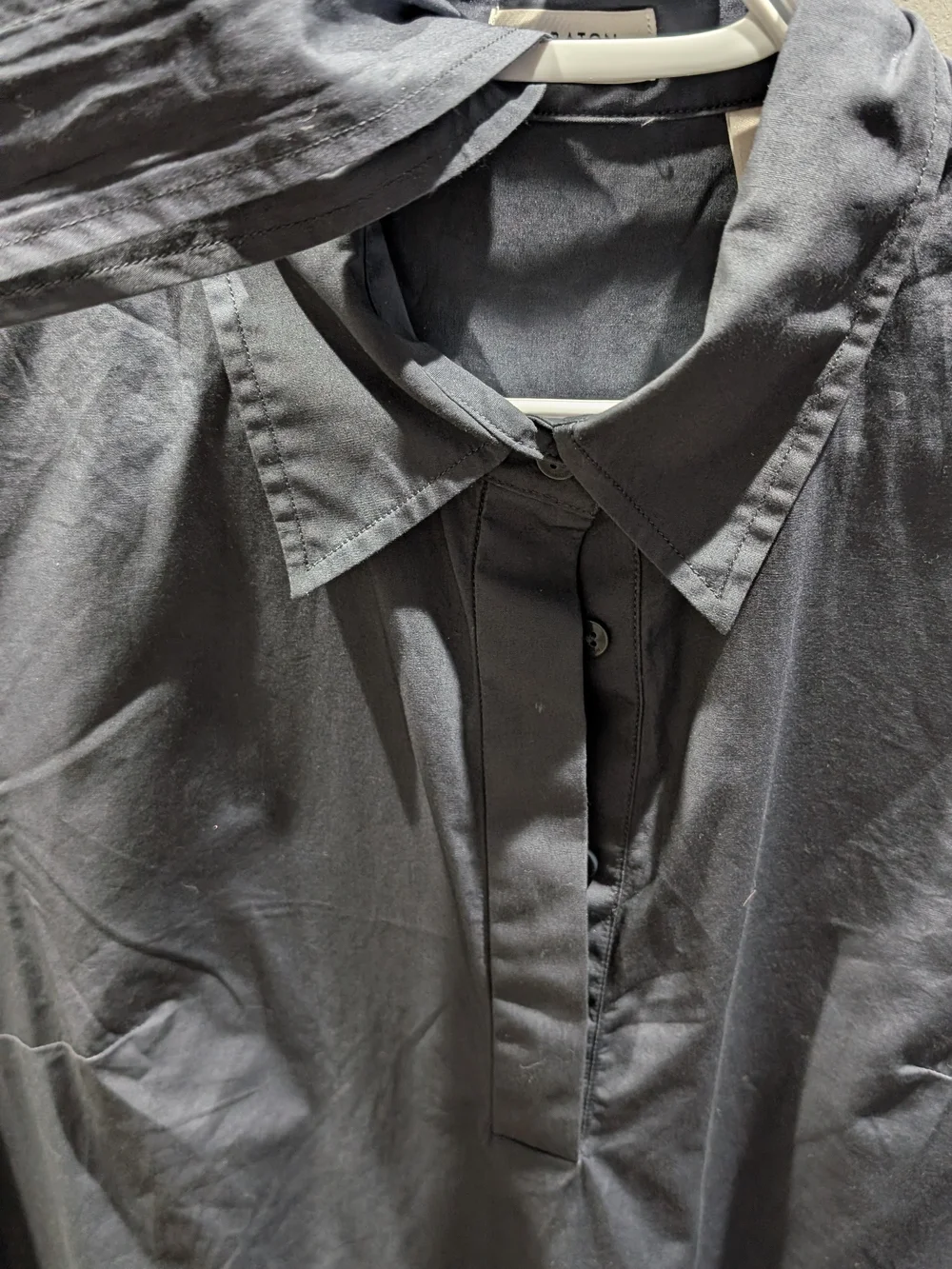 Babaton Slate Gray Short-Sleeve Midi Shirt Dress with Self Tie - Picture 6 of 6